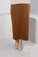 Tesettür giyim KAHVE ALVİNA TRİKO ETEK T 60321