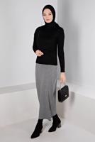 Tesettür giyim SİYAH ALVİNA TRİKO ETEK T 60322