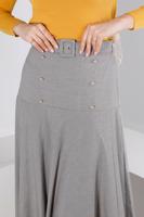 Tesettür giyim VİZON ALVİNA KEMERLİ ETEK T 60330