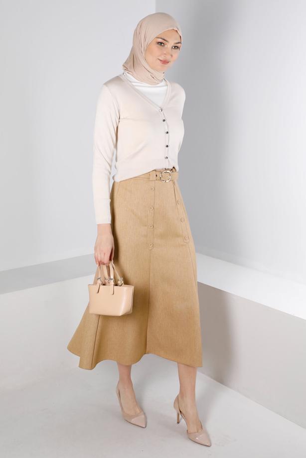 Vêtements hijab BRUN JUPE CEINTURE ALVINA T 60335 - TRENDTESETTÜR