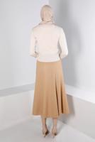 Tesettür giyim KAHVE ALVİNA KEMERLİ ETEK T 60335