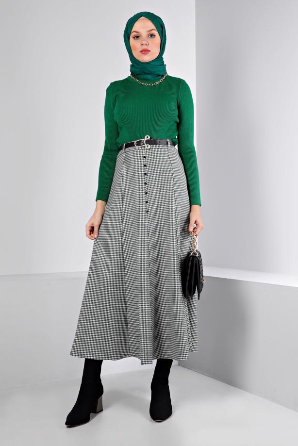 Vêtements hijab VERT  ALVINA JUPE CEINTURE T 60345 - TRENDTESETTÜR