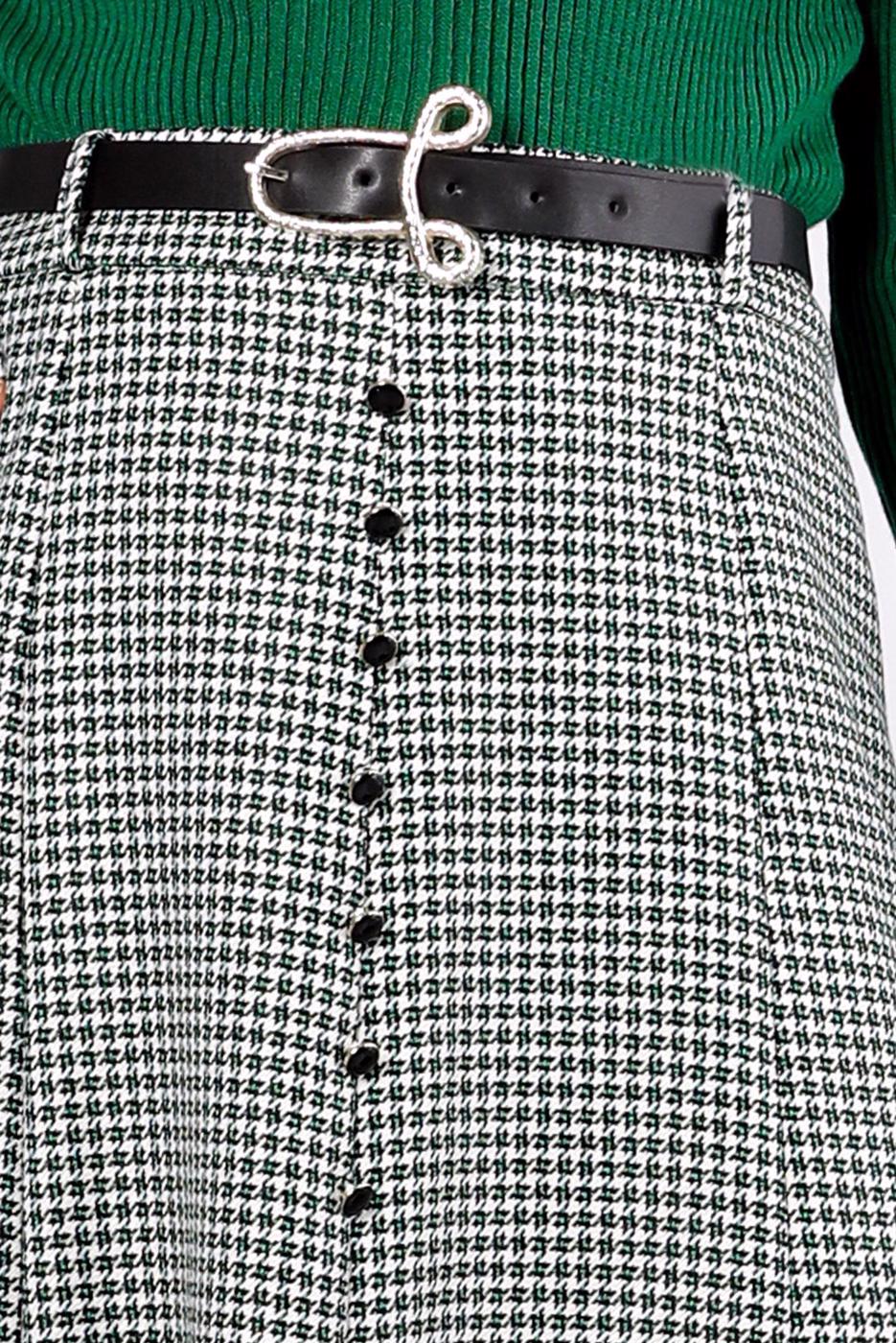 Tesettür giyim YEŞİL ALVİNA KEMERLİ ETEK T 60345