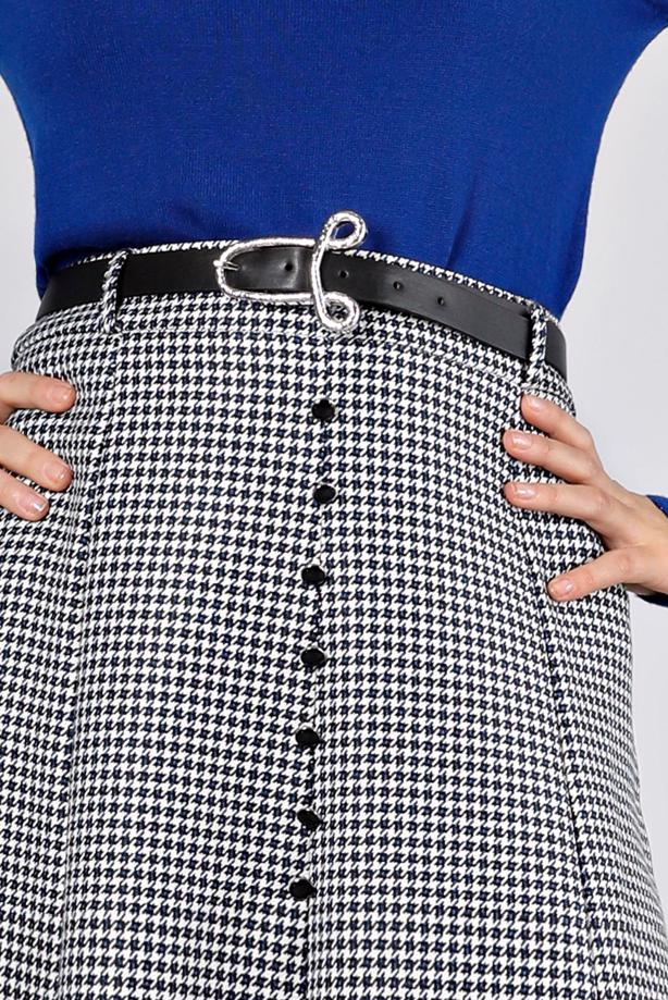 Tesettür giyim LACİVERT ALVİNA KEMERLİ ETEK T 60345 - TRENDTESETTÜR