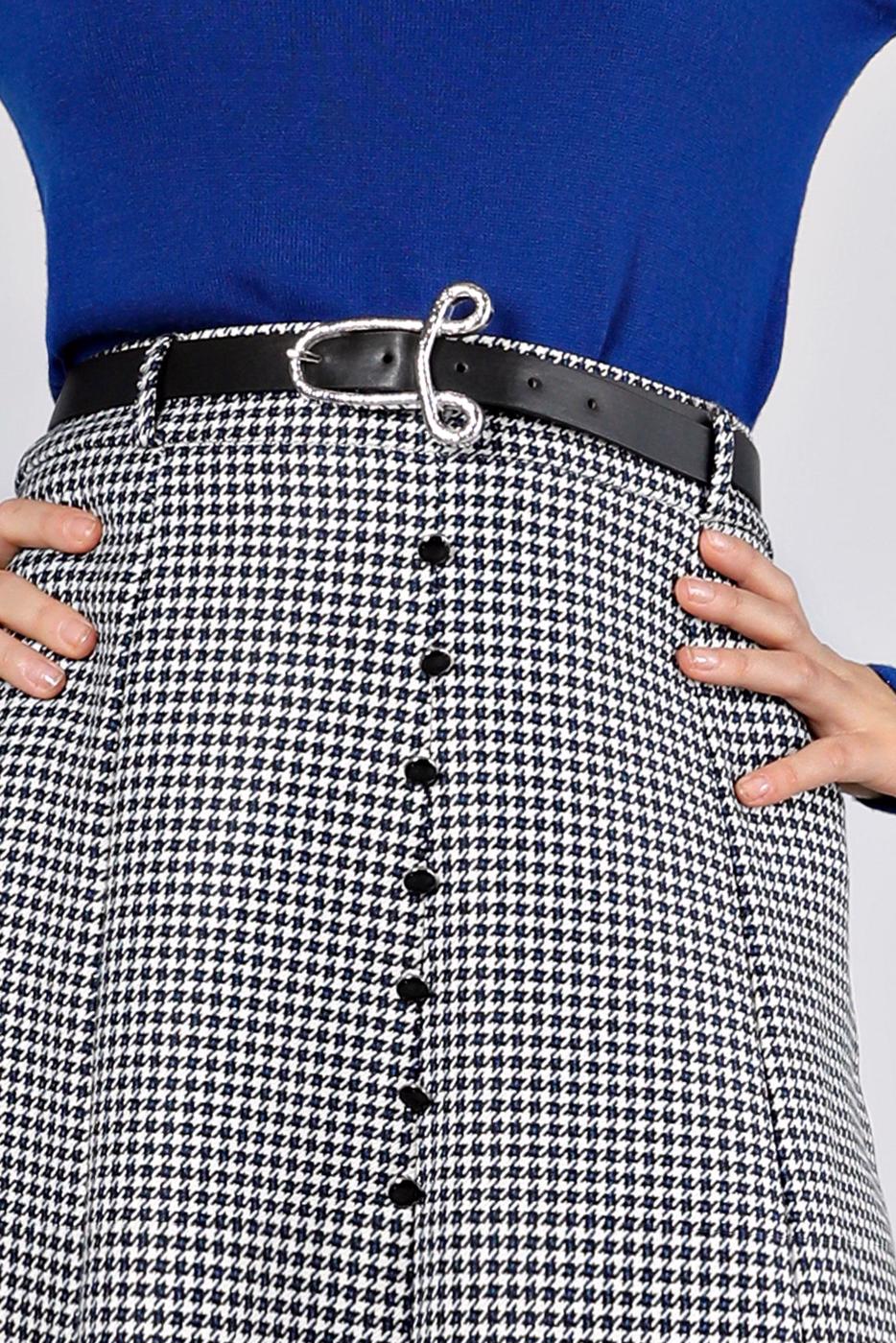 Tesettür giyim LACİVERT ALVİNA KEMERLİ ETEK T 60345