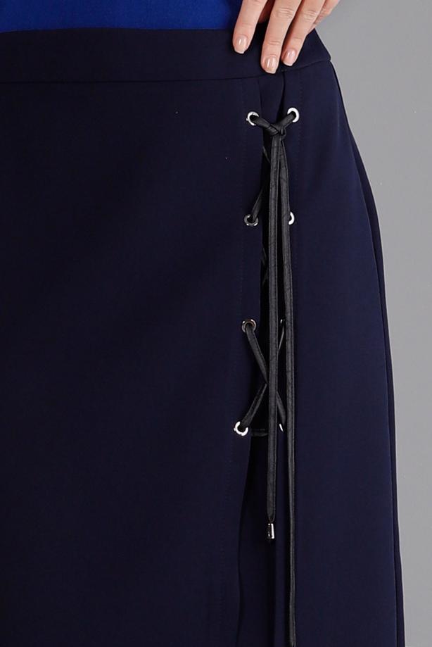 Vêtements hijab BLEU MARINE ALVINA JUPE À DÉTAILS ŒILLETS 60346 - TRENDTESETTÜR