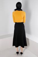 Tesettür giyim SİYAH ALVİNA KEMERLİ ETEK T 60347