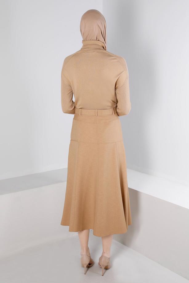 Vêtements hijab BEIGE JUPE CEINTURE ALVINA T 60347 - TRENDTESETTÜR