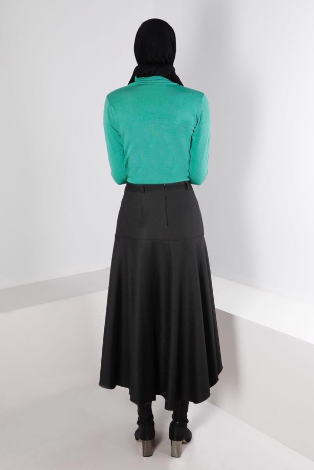 Vêtements hijab NOIR ALVINA JUPE DÉTAIL BOUTONS T 60353 - TRENDTESETTÜR