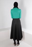 Tesettür giyim SİYAH ALVİNA DÜĞME DETAYLI ETEK T 60353