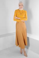 Tesettür giyim TURUNCU ALVİNA DÜĞME DETAYLI ETEK T 60353