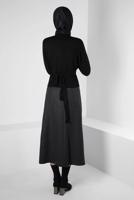 Tesettür giyim GRİ ALVİNA DESENLİ ETEK T 60359