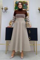 Tesettür giyim VİZON KLOŞ KAŞE ETEK 6811 
