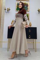 Tesettür giyim VİZON KLOŞ KAŞE ETEK 6811 