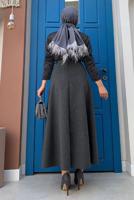 Tesettür giyim GRİ KLOŞ KAŞE ETEK 6811 