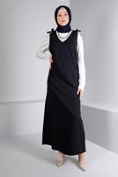 Tesettür giyim LACİVERT ALVİNA OMUZLARI BAĞCIKLI JİLE 40414 