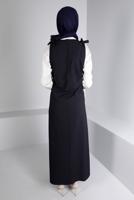 Tesettür giyim LACİVERT ALVİNA OMUZLARI BAĞCIKLI JİLE 40414 