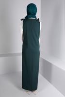 Tesettür giyim YEŞİL ALVİNA OMUZLARI BAĞCIKLI JİLE 40414 