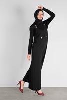 Tesettür giyim SİYAH ALVİNA DÜĞMELİ JİLE 41118	