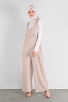 Tesettür giyim BEJ ALVİNA DÜĞMELİ JİLE 41118	