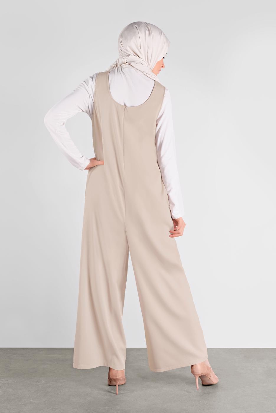 Tesettür giyim BEJ ALVİNA DÜĞMELİ JİLE 41118	