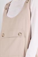 Tesettür giyim BEJ ALVİNA DÜĞMELİ JİLE 41118	