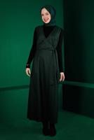 Tesettür giyim YEŞİL ALVİNA BAĞLAMA DETAYLI JİLE T 43318