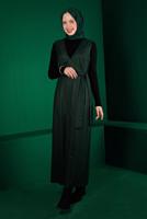 Tesettür giyim YEŞİL ALVİNA BAĞLAMA DETAYLI JİLE T 43318