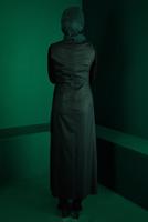 Tesettür giyim YEŞİL ALVİNA BAĞLAMA DETAYLI JİLE T 43318