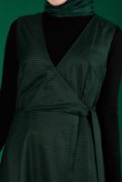 Tesettür giyim YEŞİL ALVİNA BAĞLAMA DETAYLI JİLE T 43318