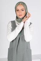 Tesettür giyim YEŞİL ALVİNA KAZAYAĞI DESENLİ JİLE T 43431