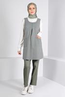 Tesettür giyim YEŞİL ALVİNA KAZAYAĞI DESENLİ JİLE T 43431