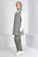 Tesettür giyim YEŞİL ALVİNA KAZAYAĞI DESENLİ JİLE T 43431