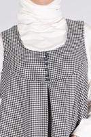 Tesettür giyim GRİ ALVİNA KAZAYAĞI DESENLİ JİLE T 43431