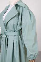 Vêtements hijab BLEU TRENCH-COAT CEINTURE AVEC POIGNETS ELASTIQUE T 9285