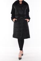 Hijab clothing BLACK BELTED PUFFER COAT 0141 