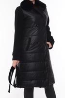 Hijab clothing BLACK BELTED PUFFER COAT 0141 
