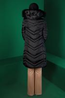 Tesettür giyim SİYAH KAPÜŞONLU FERMUARLI ŞİŞME KABAN 3030