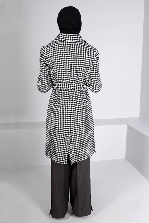 Hijab clothing BLACK ALVINA BELTED COAT T 90312 - TRENDTESETTÜR