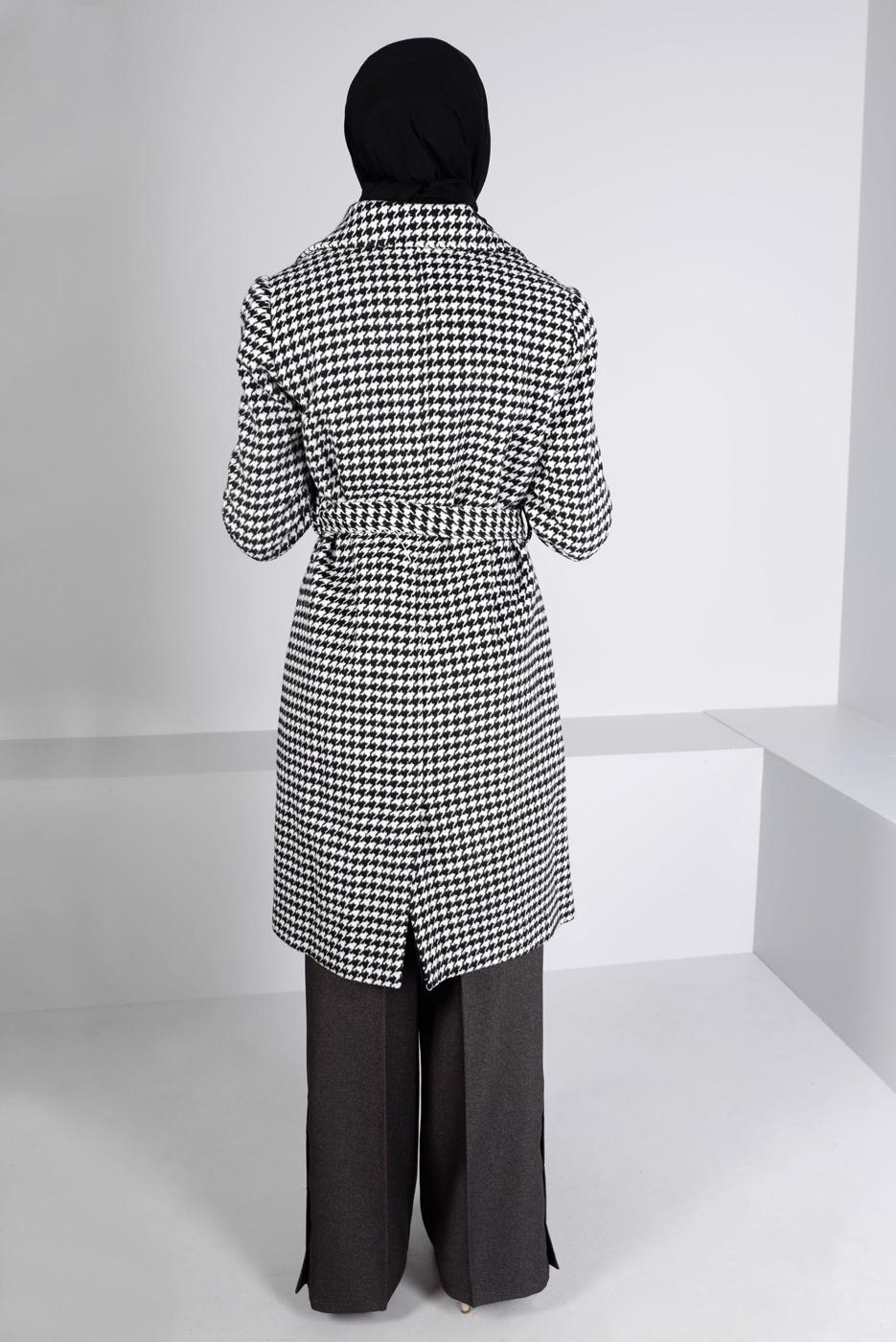 Hijab clothing BLACK ALVINA BELTED COAT T 90312