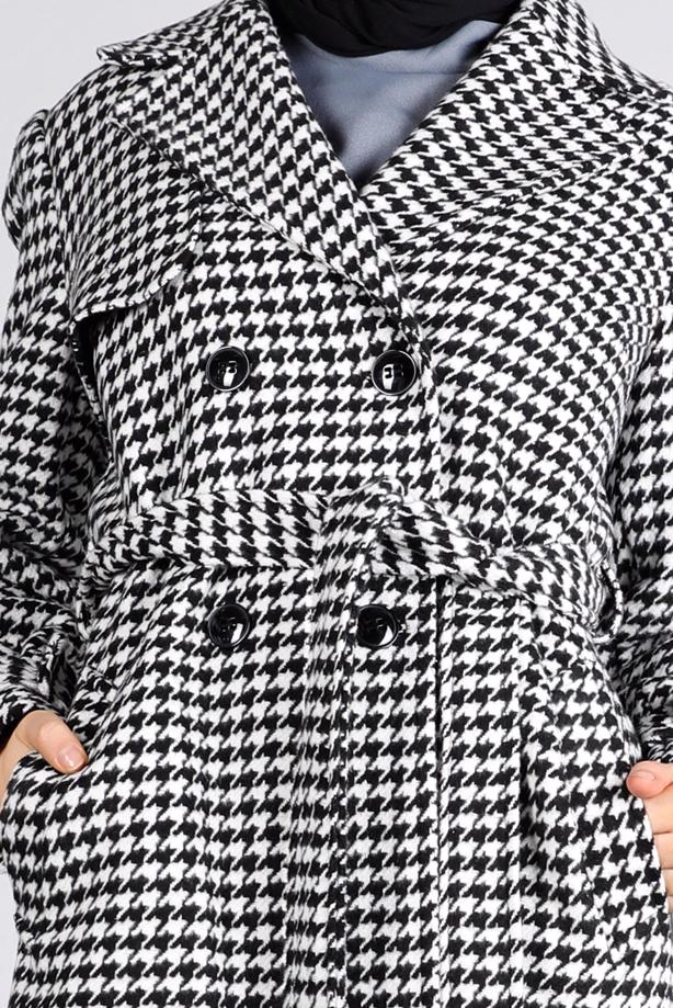 Hijab clothing BLACK ALVINA BELTED COAT T 90312 - TRENDTESETTÜR