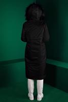 Tesettür giyim SİYAH ALVİNA KAPÜŞONLU KABAN T 90318