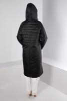 Tesettür giyim SİYAH ALVİNA KAPÜŞONLU KABAN T 90319