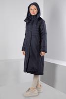 Tesettür giyim LACİVERT ALVİNA KAPÜŞONLU KABAN T 90319