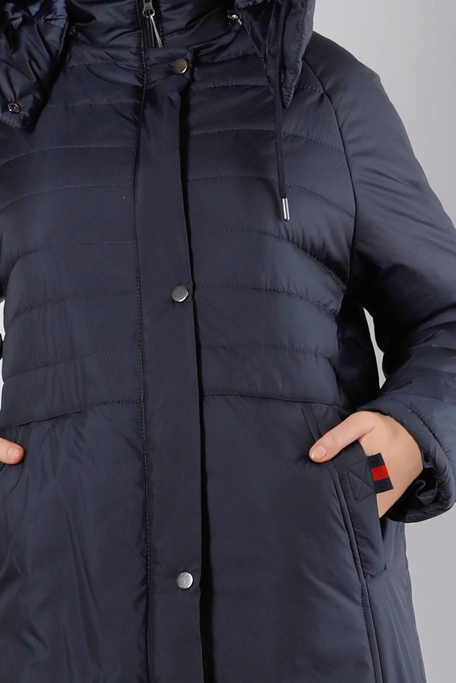 Tesettür giyim LACİVERT ALVİNA KAPÜŞONLU KABAN T 90319