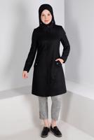 Vêtements hijab NOIR CABAN À CAPUCHE ALVINA T 90378