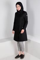 Vêtements hijab NOIR CABAN À CAPUCHE ALVINA T 90378