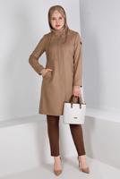 Vêtements hijab BRUN CABAN À CAPUCHE ALVINA T 90378