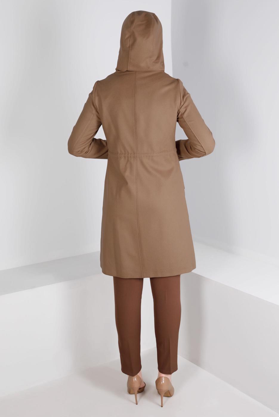 Vêtements hijab BRUN CABAN À CAPUCHE ALVINA T 90378