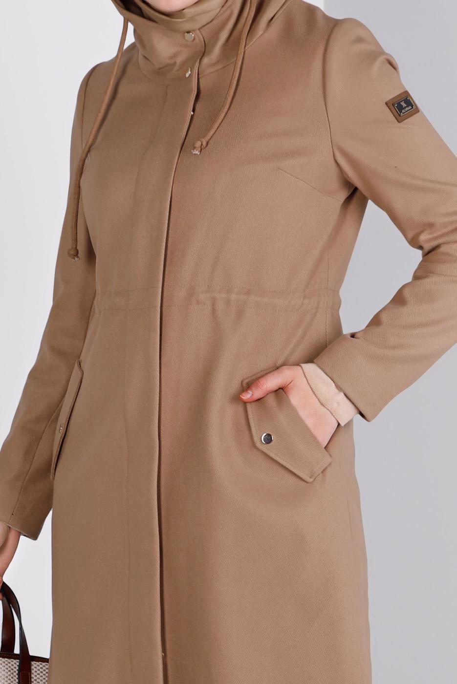 Vêtements hijab BRUN CABAN À CAPUCHE ALVINA T 90378